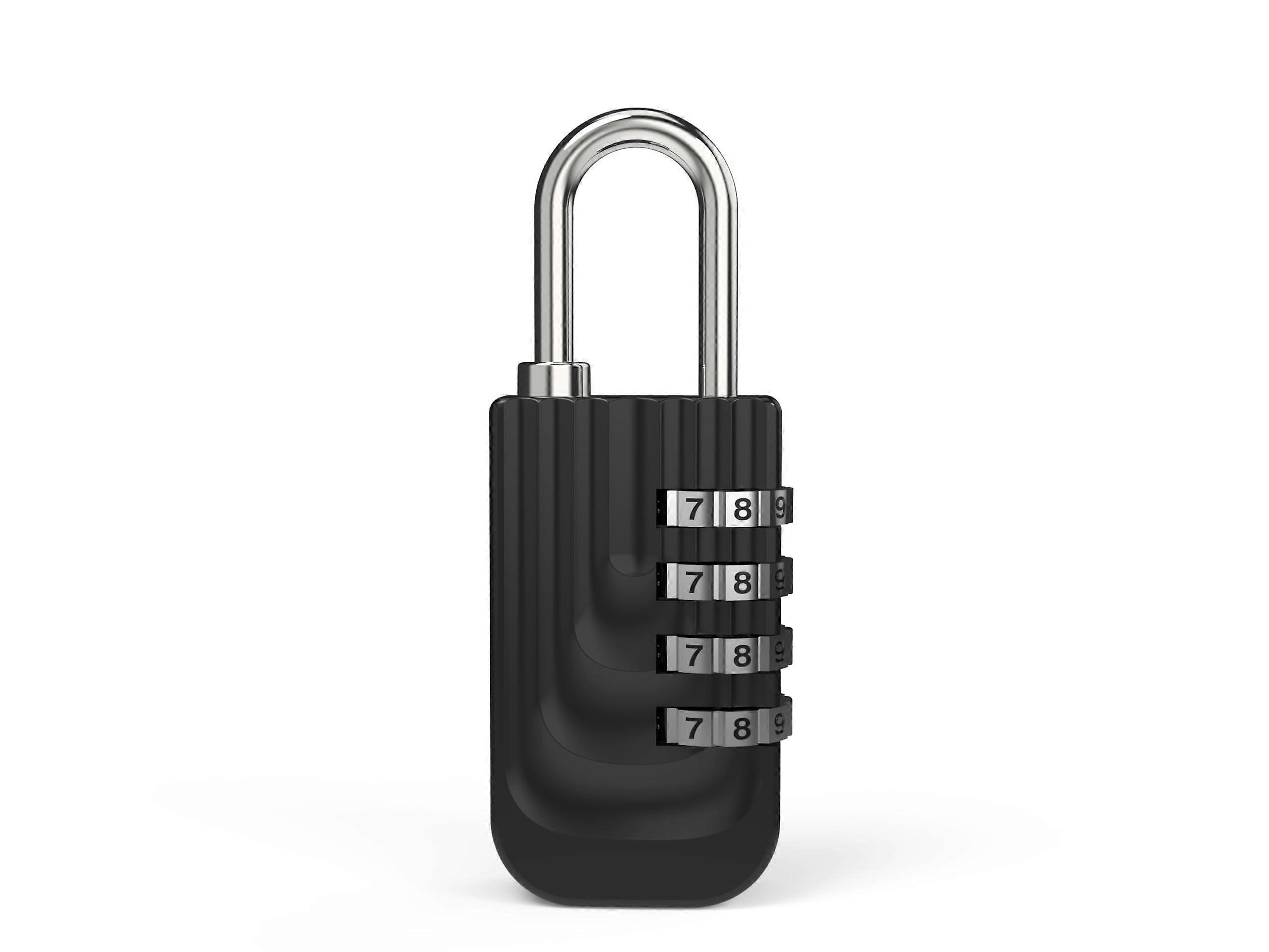 Combination Lock 4 Digit Secure Code Padlock Weatherproof Metal for Locker Gym Shed School Black