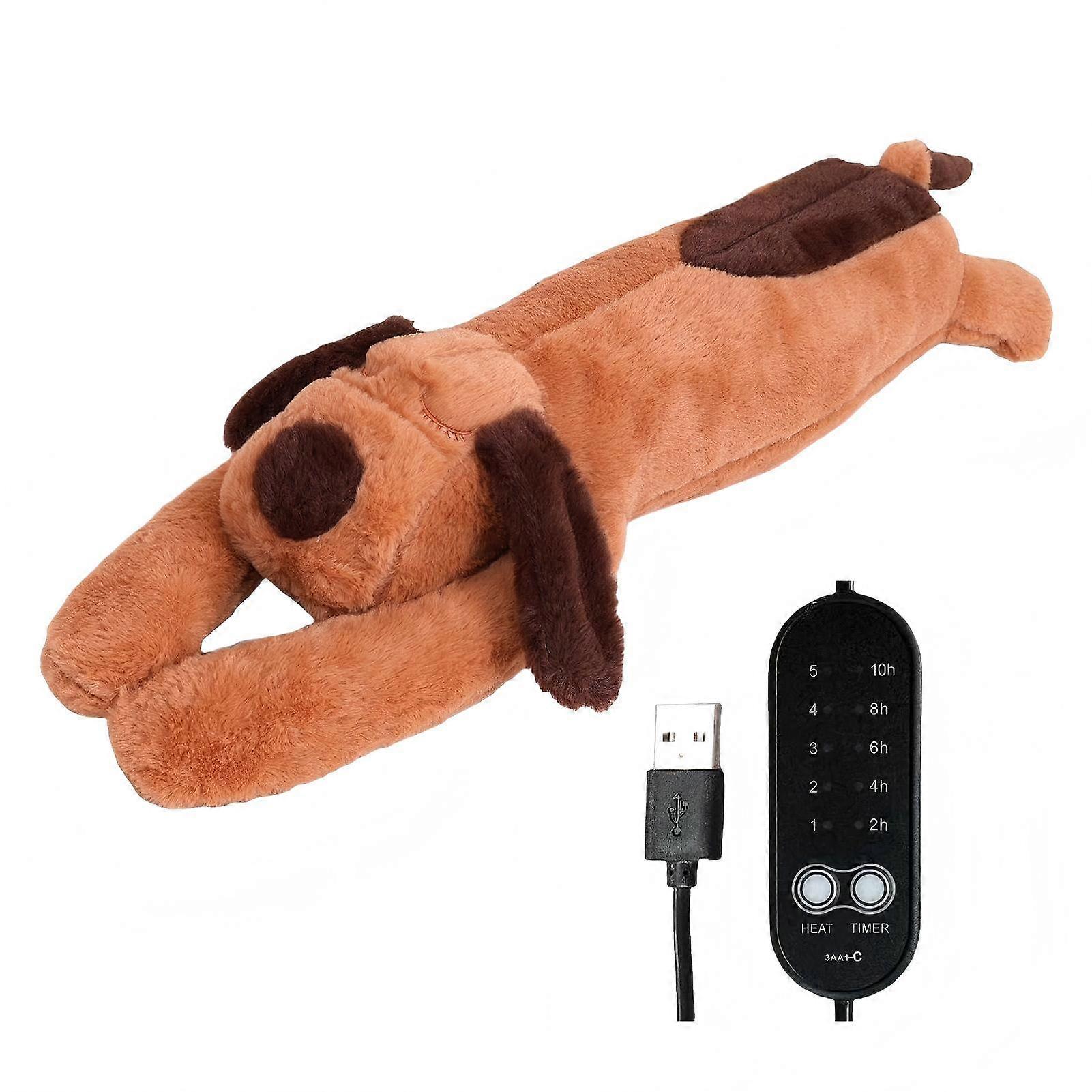 Heating Pad Plush Dog with USB Powered Adjustable Heat and Auto ShutOff for Neck Back Belly Warmth