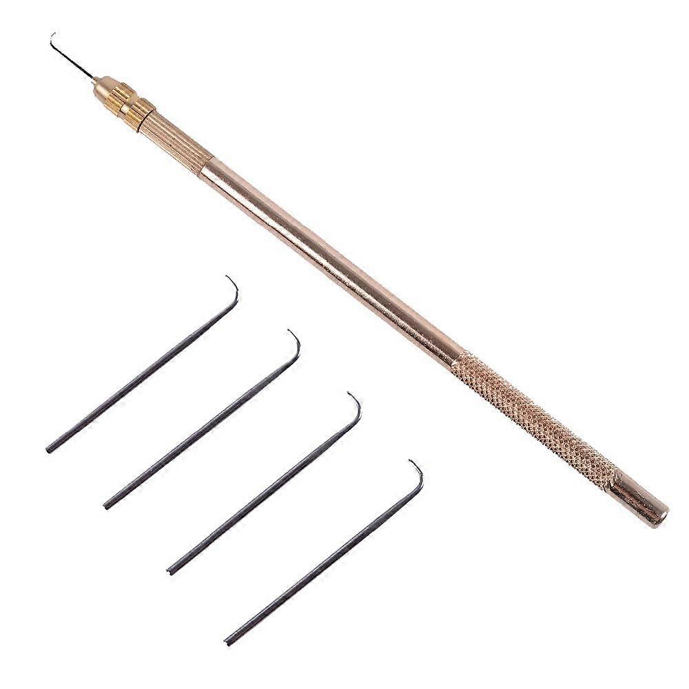 Interchangeable Copper Crochet Hook and Wig Ventilating Needle Set with Ergonomic Handle