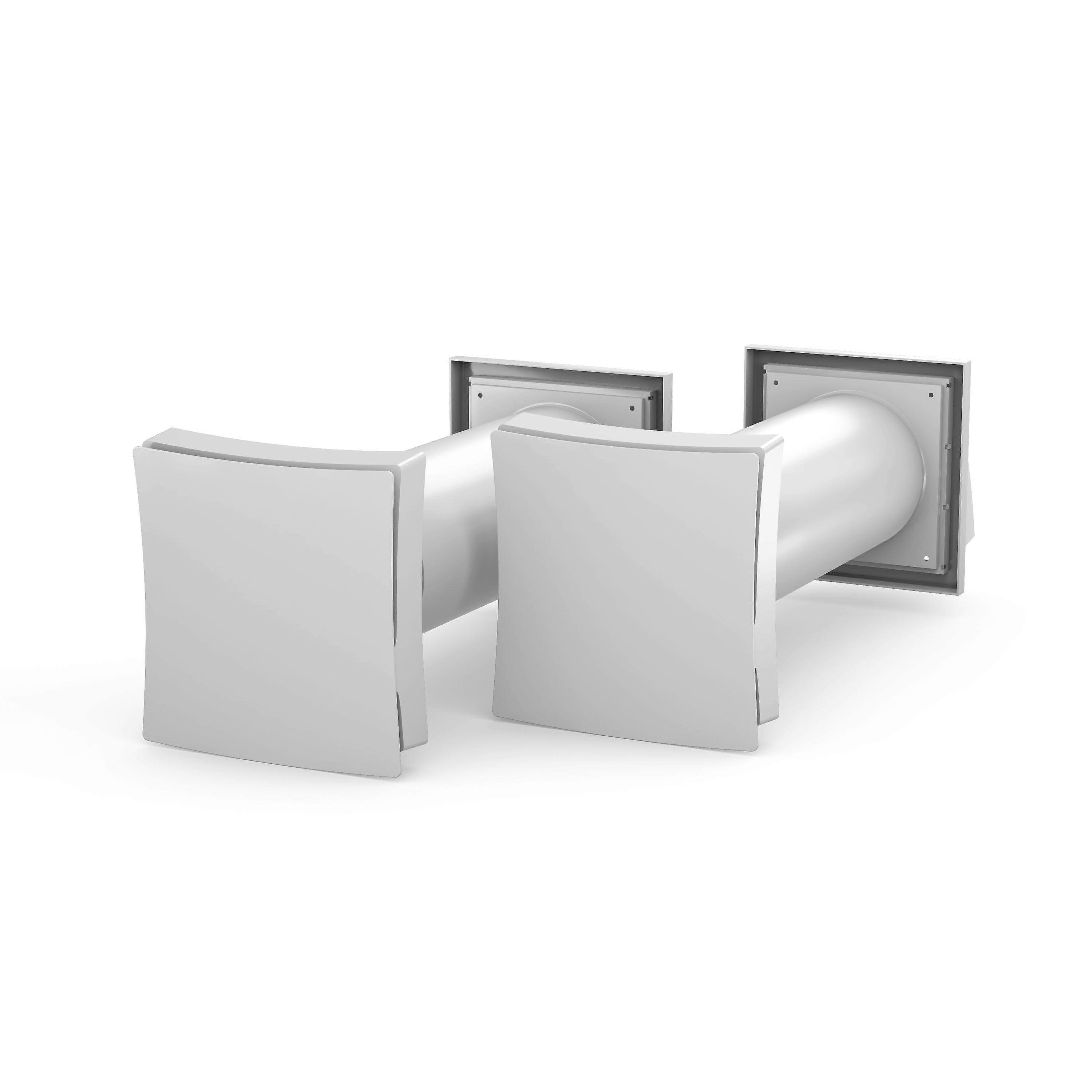Dryzone Controllable Telescopic Passive Wall Vent White 100mm x 2 Pack