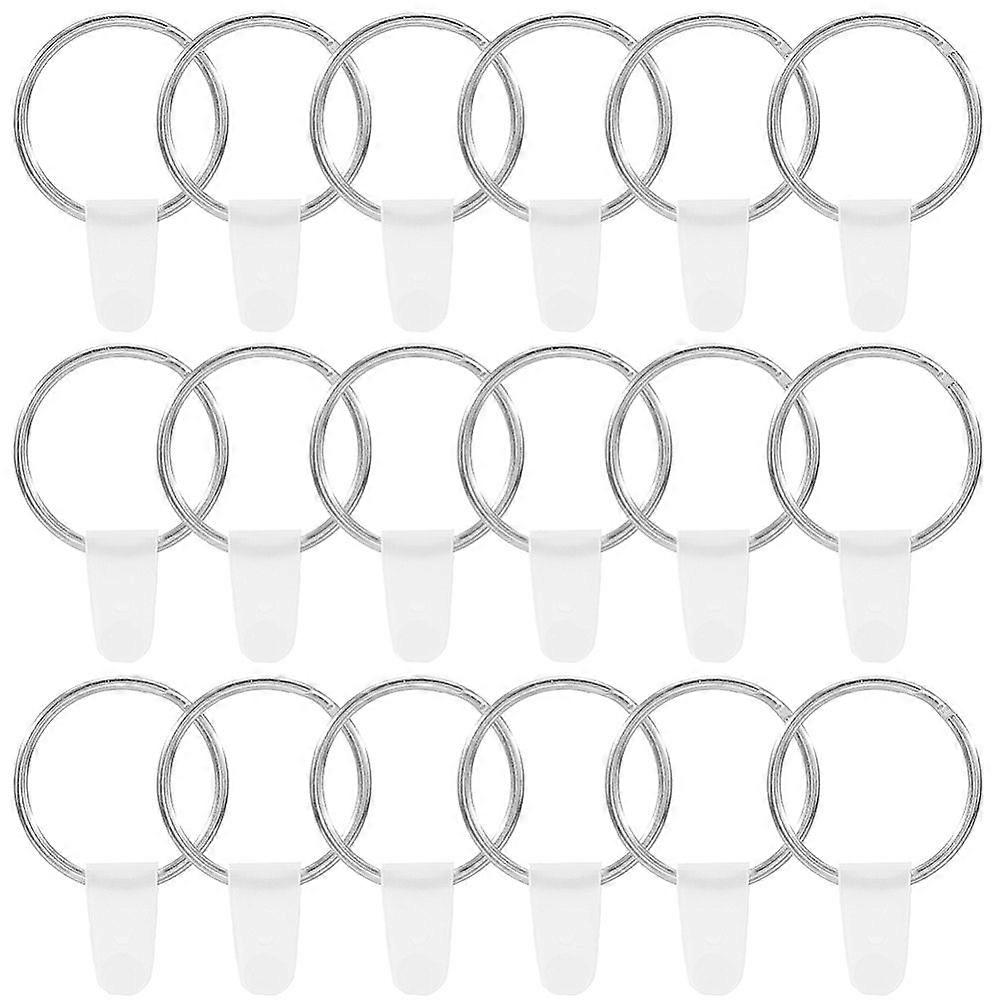 DIY Iron Plastic Plated Nickle Keychain Making Kits Platinum 36x8x6mm