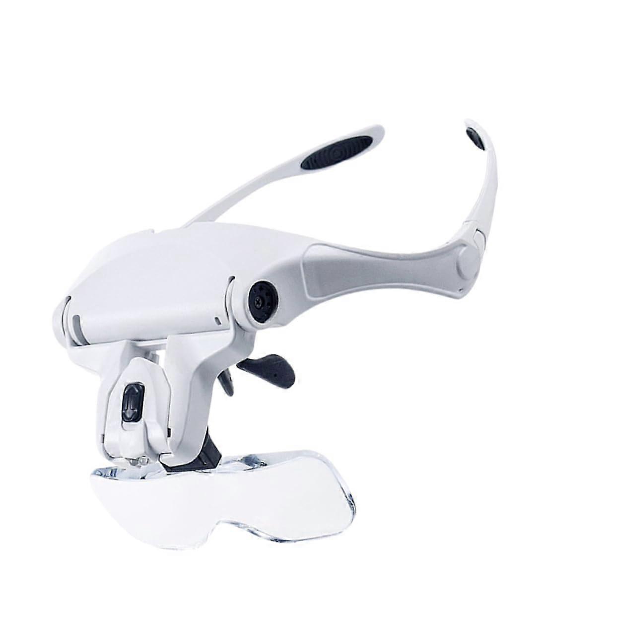 LED Magnifying Glasses Headset with Bright Light and Replaceable Lenses for Hobbies and Close Work