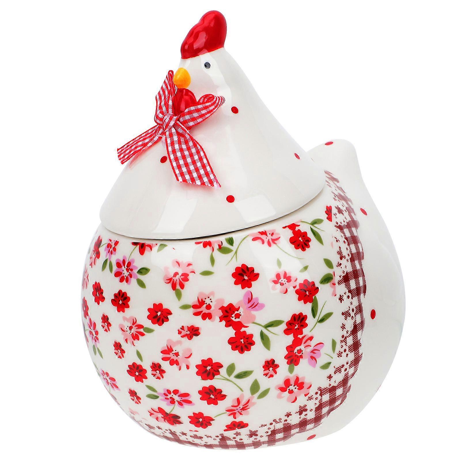 Ceramic Storage Container Hen Shaped Jar for Home 2Pcs Easter Storage Holders