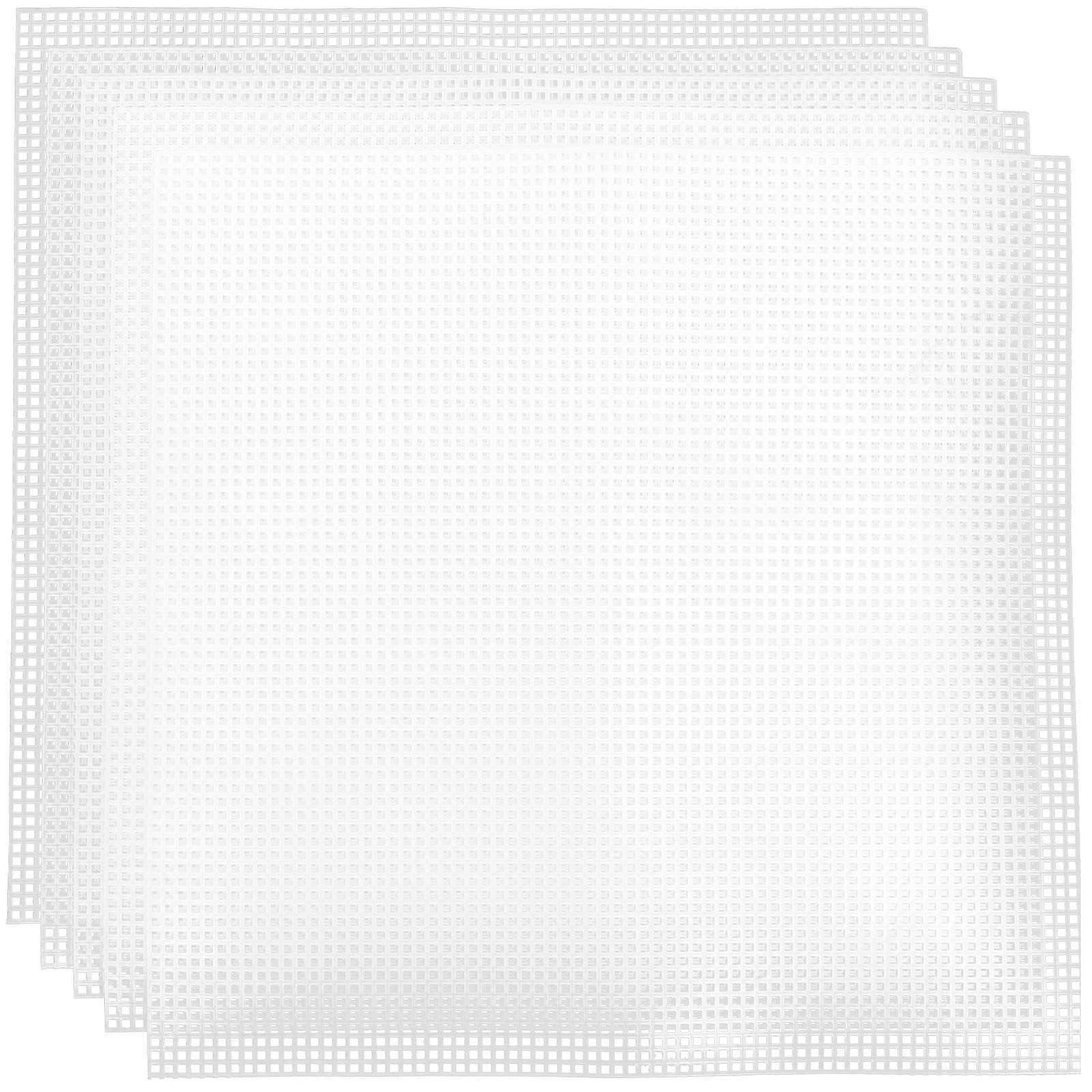 Embroidery Mesh Canvas Plastic Mesh Sheets Diy Weaving Bag Making Craft Material Square Smooth Surface Pads 5Pcs