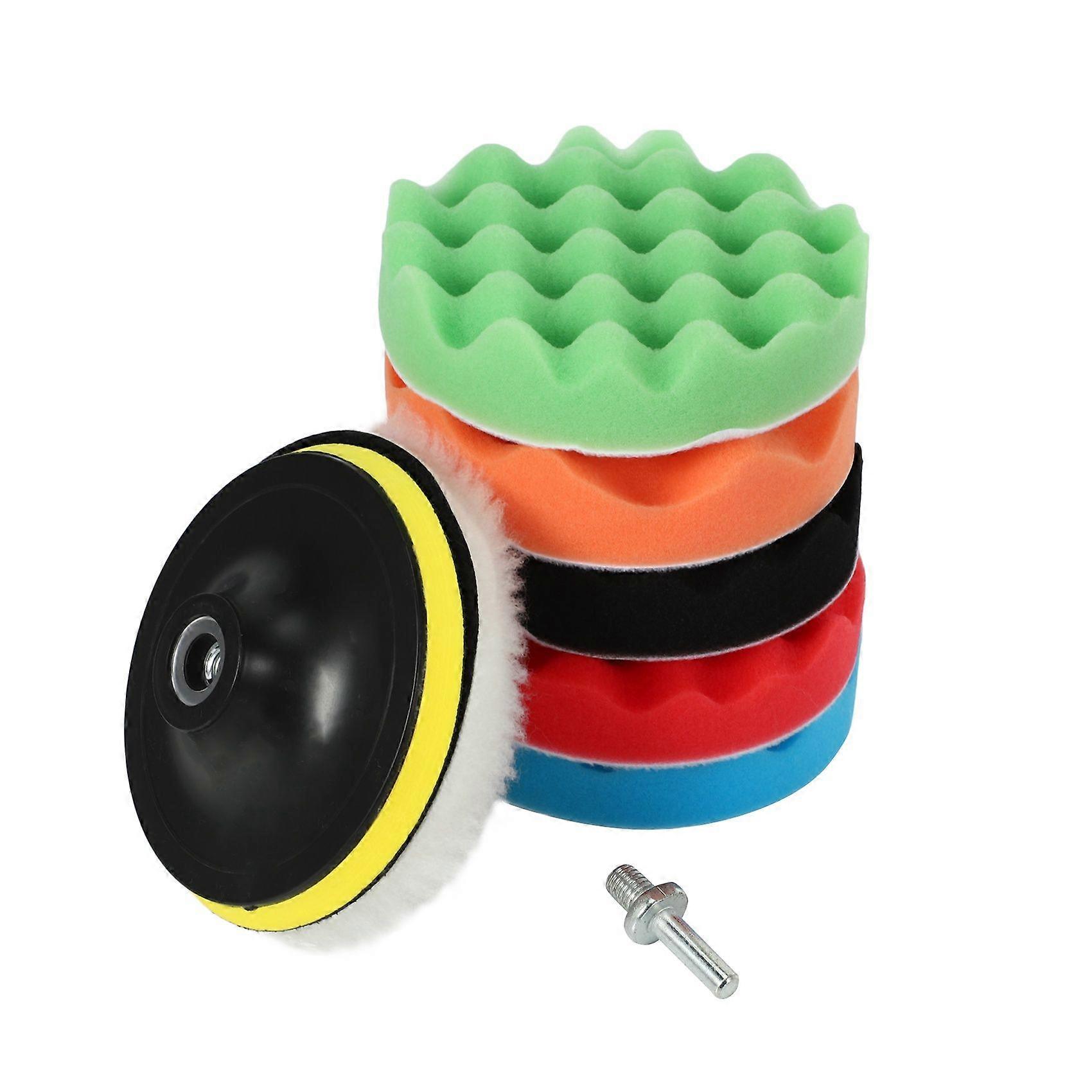 8Pcs/Set Car Sponge Polishing Pad Set 5 polegadas Buffing Waxing Pad para carro de barco Polidor Buffer Drill