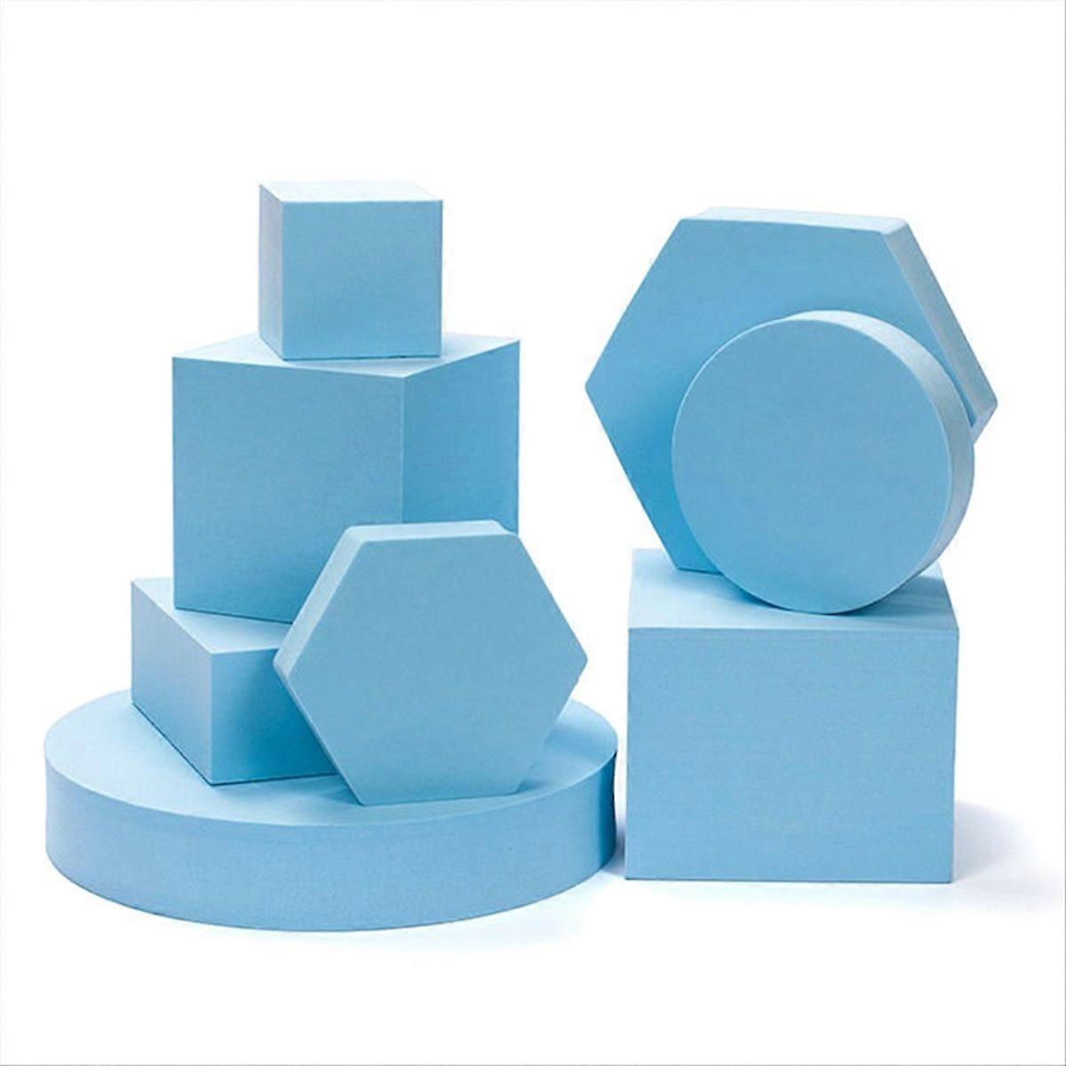 8 Pcs Cosmetics P o Background Props Geometry Square Decor, Blue