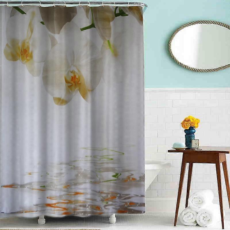 Bathroom Curtain, Polyester Waterproof Thick, Water Reflection Pattern