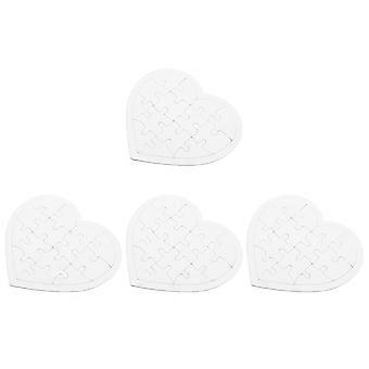 4 Sets Blank Coloring Puzzle Paper Board Blank Puzzle Pieces to Draw on for Kids