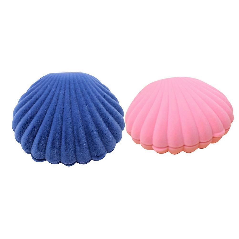 Jewelry Case Shell Shaped Earring Case for Storage Use 2Pcs Assorted Colors
