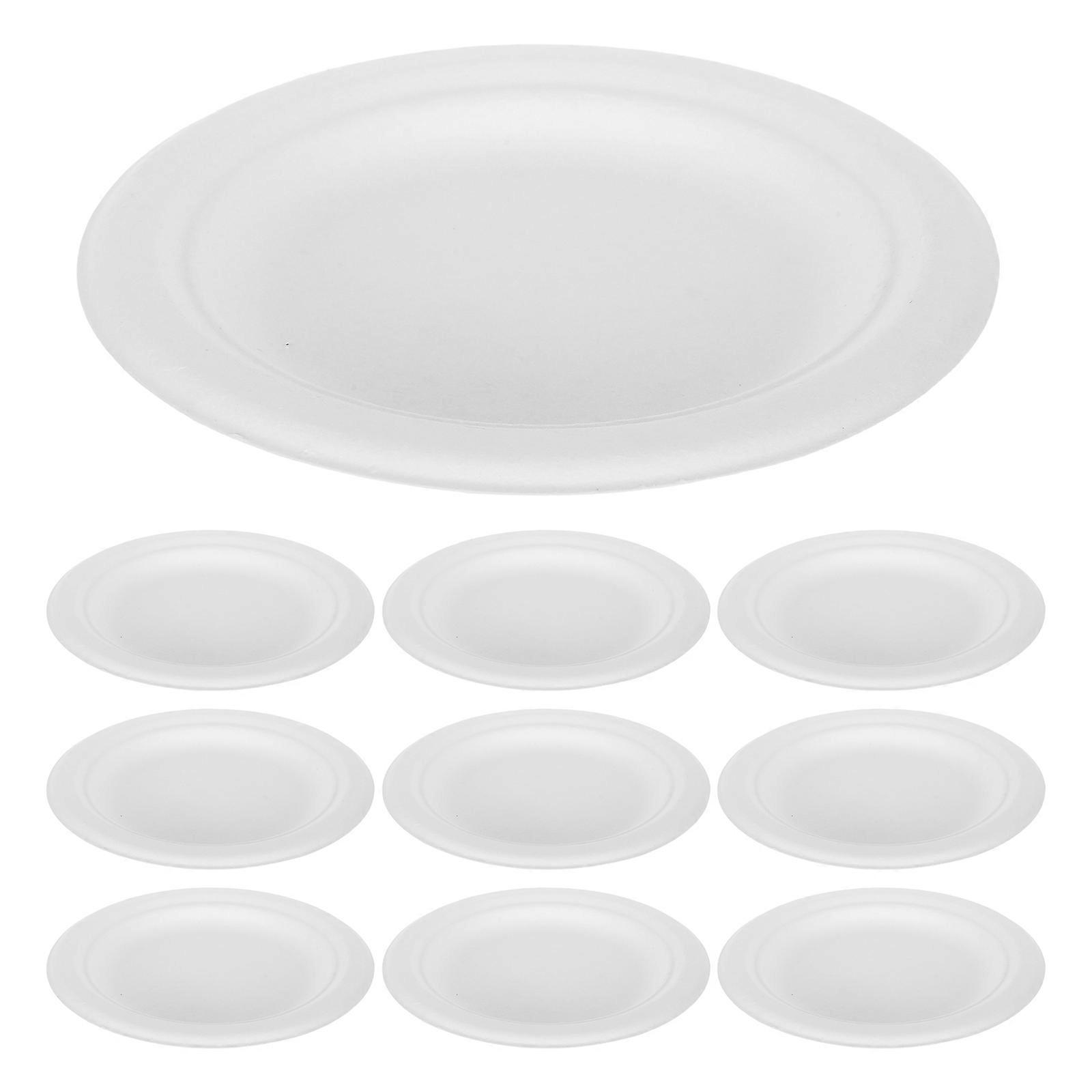 200Pcs Paper for Parties White Round Serving