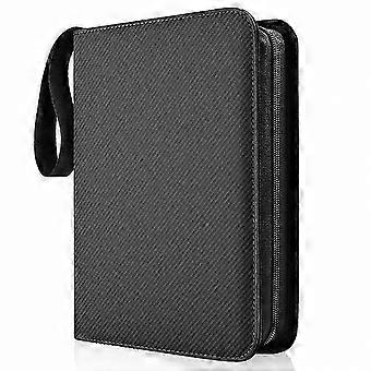 Zippered PU Leather Trading Card Binder with 9 Pockets, Holds 720 Cards, Waterproof for Collectible Card Games and Sports Cards Storage