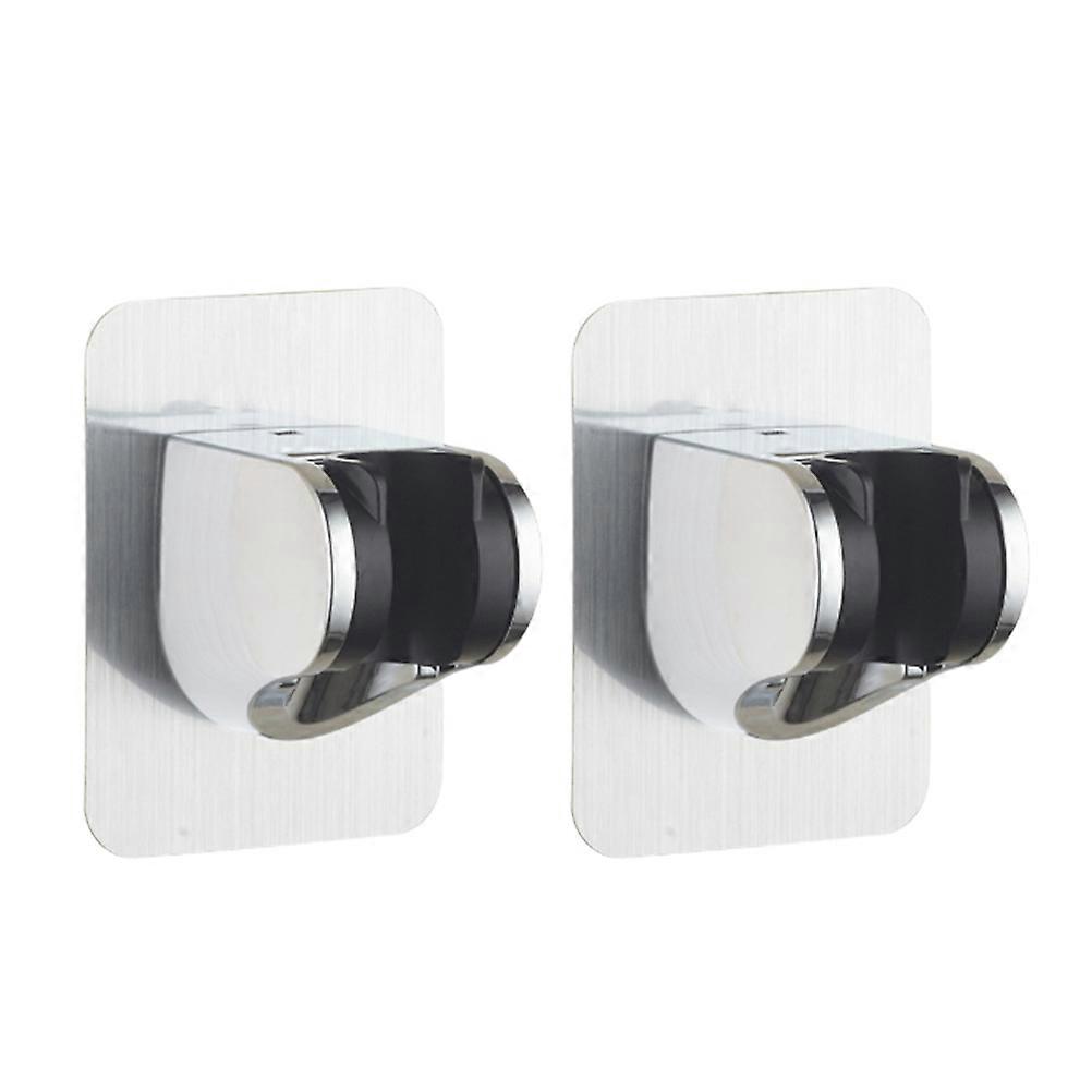 Shower Head Bracket Electroplating Sticky Rack Adjustable Holder 2Pcs