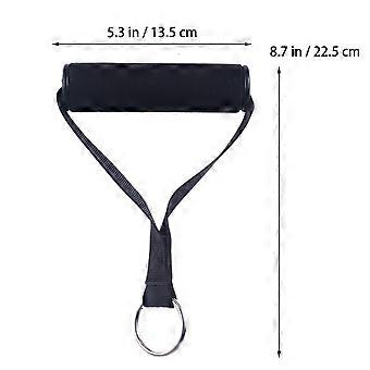 1 Pair Training Adjustable Elastic Exercise Strength Stirrup Handle Fitness Grip Handle with Ring Cable (Hanging Ring Random Style)
