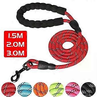 Extra Strong Reflective Rope Dog Lead with Foam Padded Handle Leash 9.5Ft 300cm