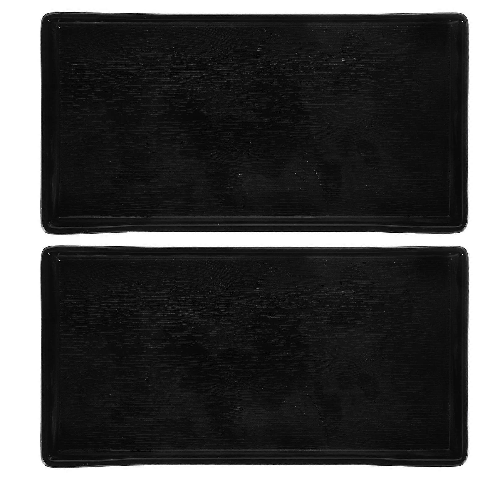 Water Cup Tray Rectangular for Fruit Serving 2Pcs Multi-Functional Storage Use