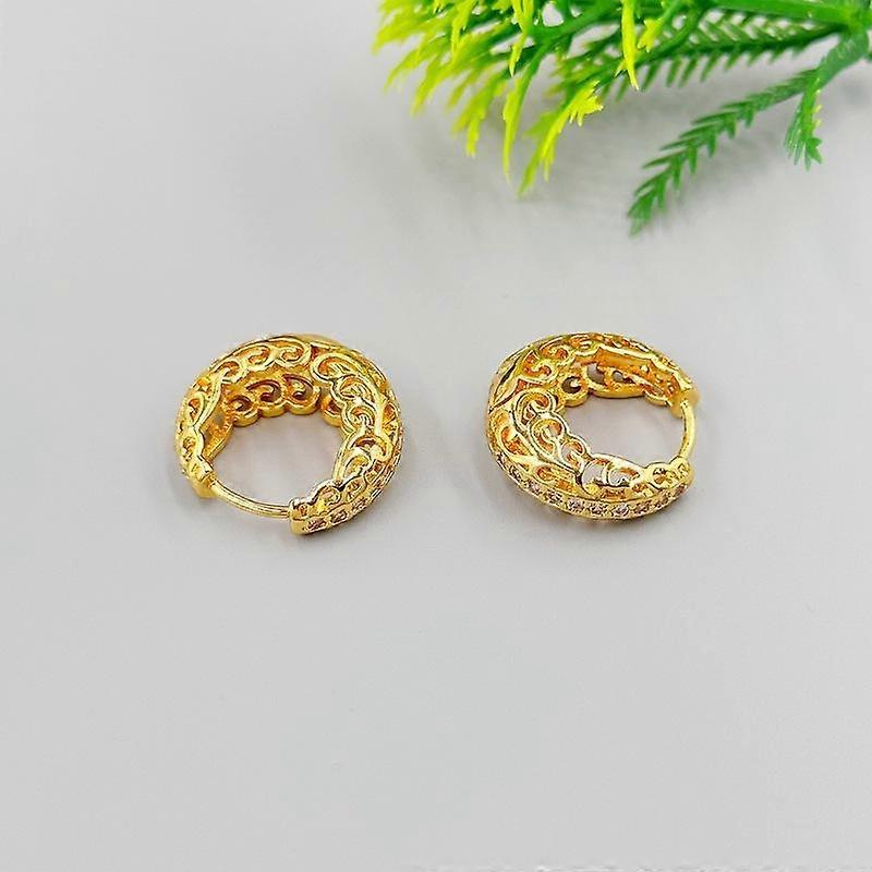 Temperament Geometric Earrings Design Simple Hollow Pattern Smooth Stud Earrings