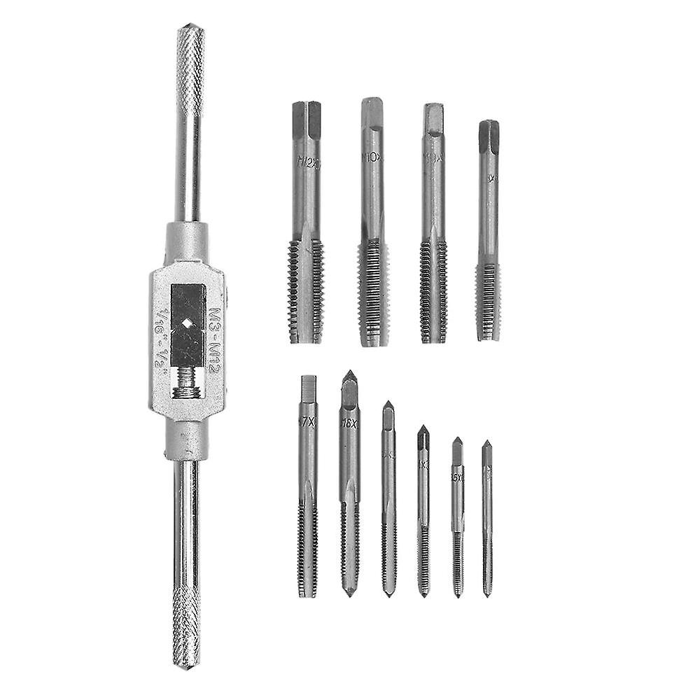 M3-m12 Adjustable Tap Spanner With 10pcs Mini Screw Hand Tap Set