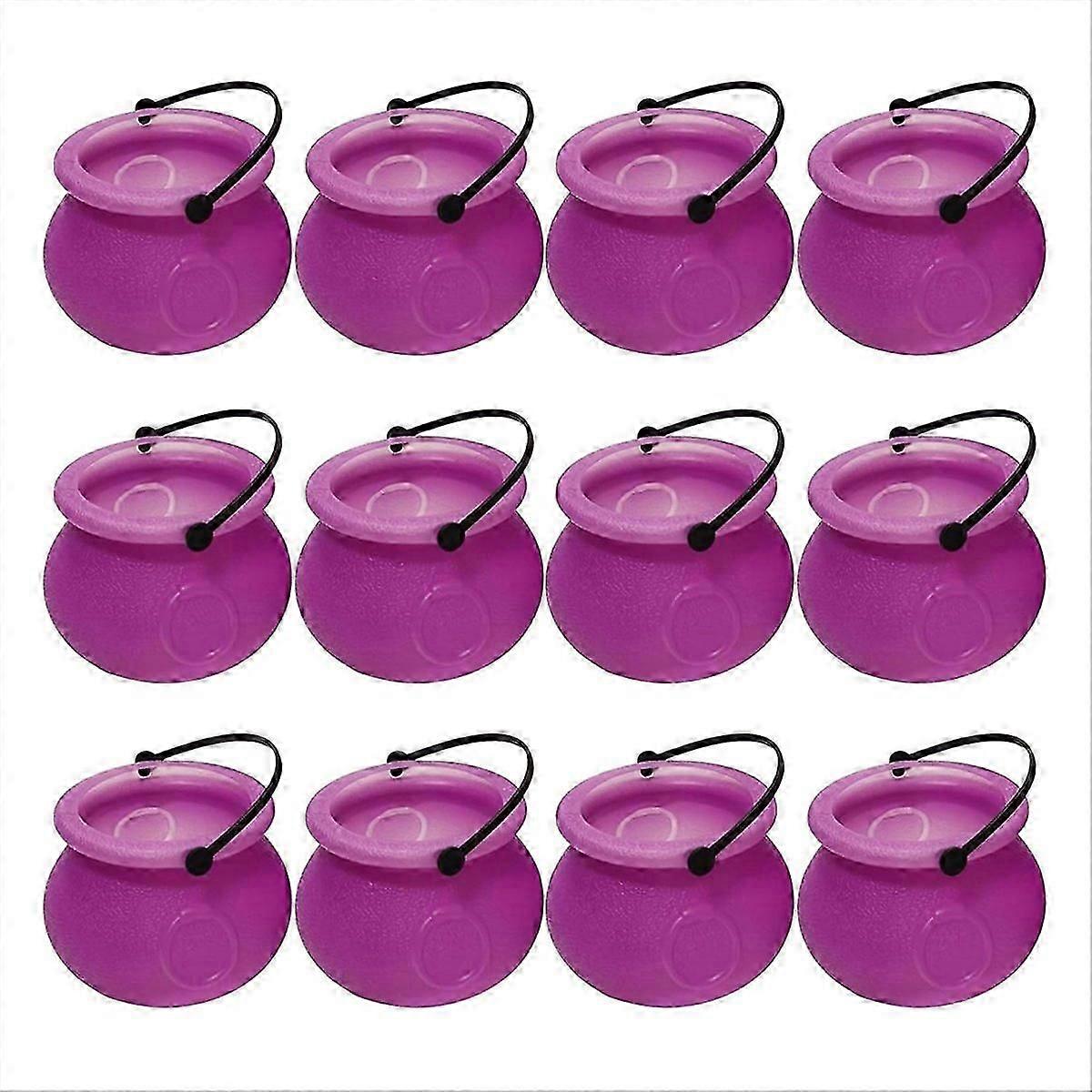 12pcs Mini Cauldron with Handle Halloween Mini Witch Cauldron
