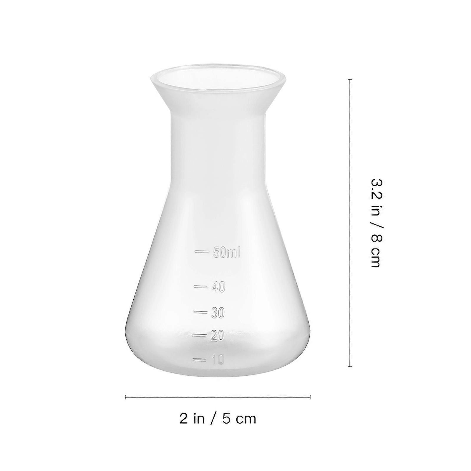 5 Pcs Plastic Beakers Erlenmeyer Flasks Conical Flasks Experiment Flasks Conical Bottles Laboratory Tools