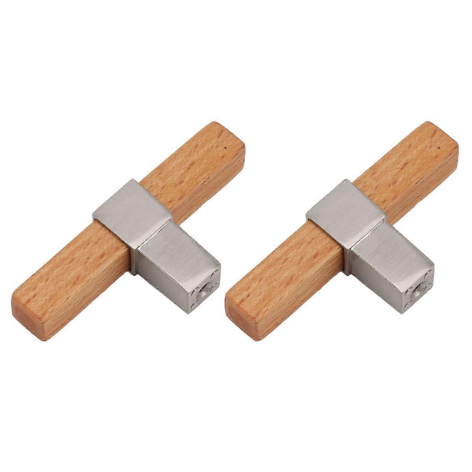 Wooden Cabinet Pulls 2 Pcs Single Hole Door Handle Knobs for Kitchen Drawer Closet Brushed Silver