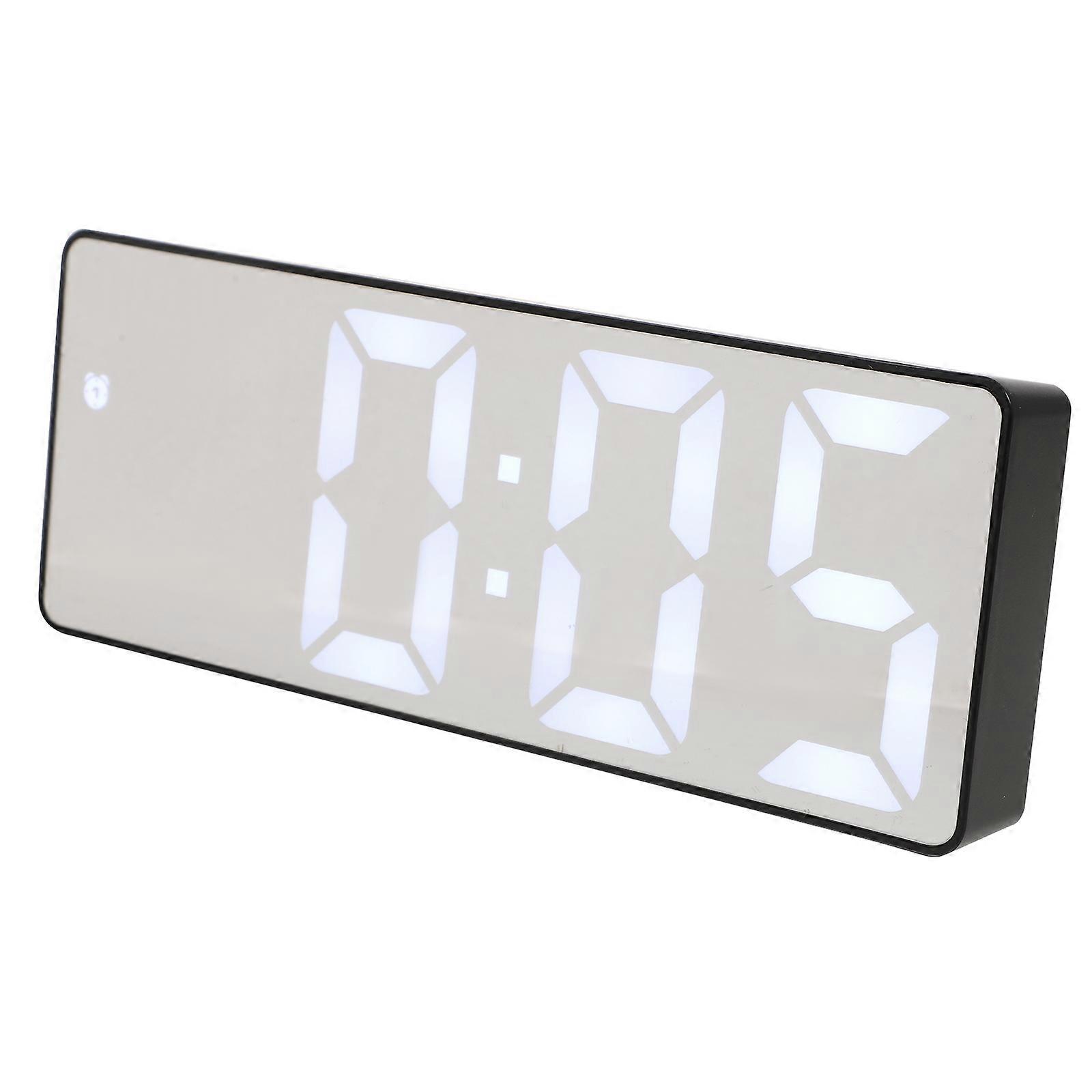 Digital Alarm Clock Silver Large Screen Clock with Temperature Display USB Powered