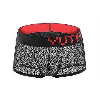 Men's Mesh Breathable Boxer Briefs Underwear with Pouch