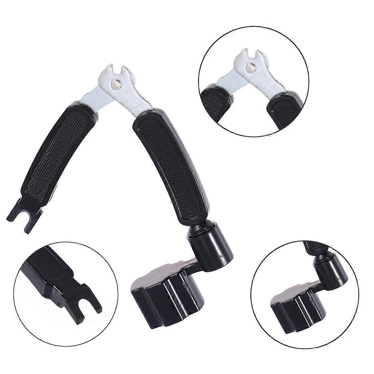 3 in 1 Multifunction Guitar String Winder String Cutter Pin Puller Repair Tool Black