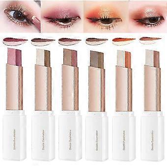 12 Farben Glitzer Lidschatten Stick Set, Doppelfarben Verlauf Lidschatten Stick Schimmer Auge Make-up Bleistift Wasserdicht Highlighter Lidschatten Stick
