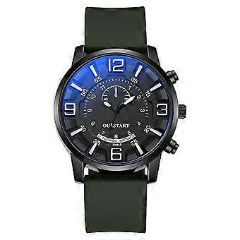 Herreklokke på 40 mm kvarts med silikonrem og analog skjerm