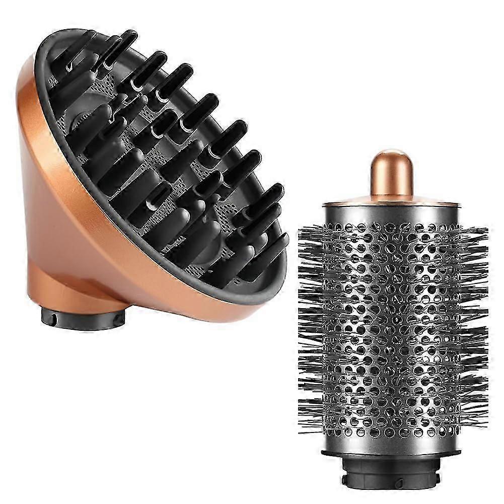 Diffuser & Large Round Volumizing Brush Attachment Compatible for HS05, HS01 - Ideal Beauty