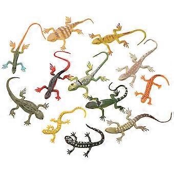 Lizard Toys Fake Gecko Figures for Decor 24Pcs Assorted Color Plastic Toys