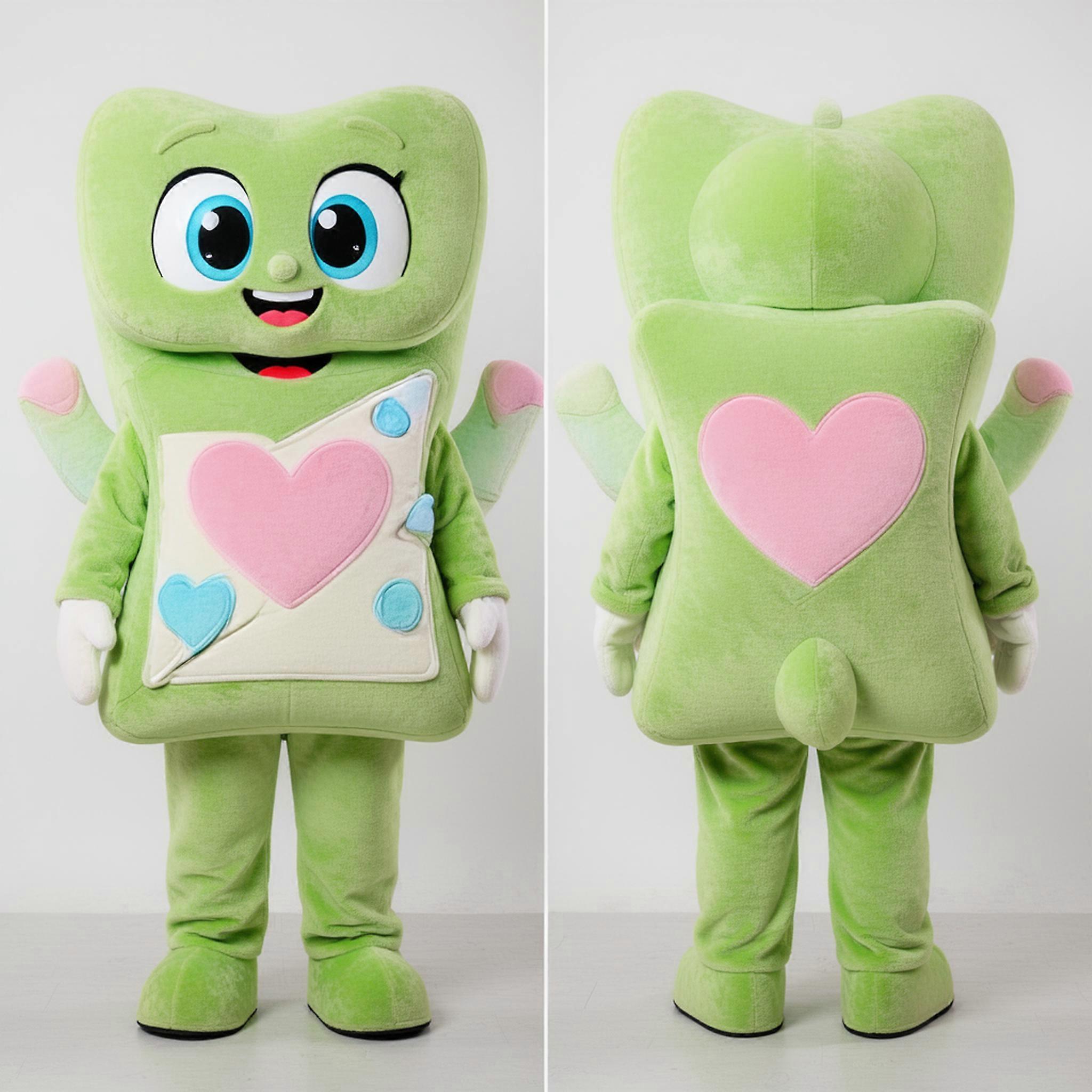 MASTICOT Lime Green Broad Shouldered Love Letter Mascot