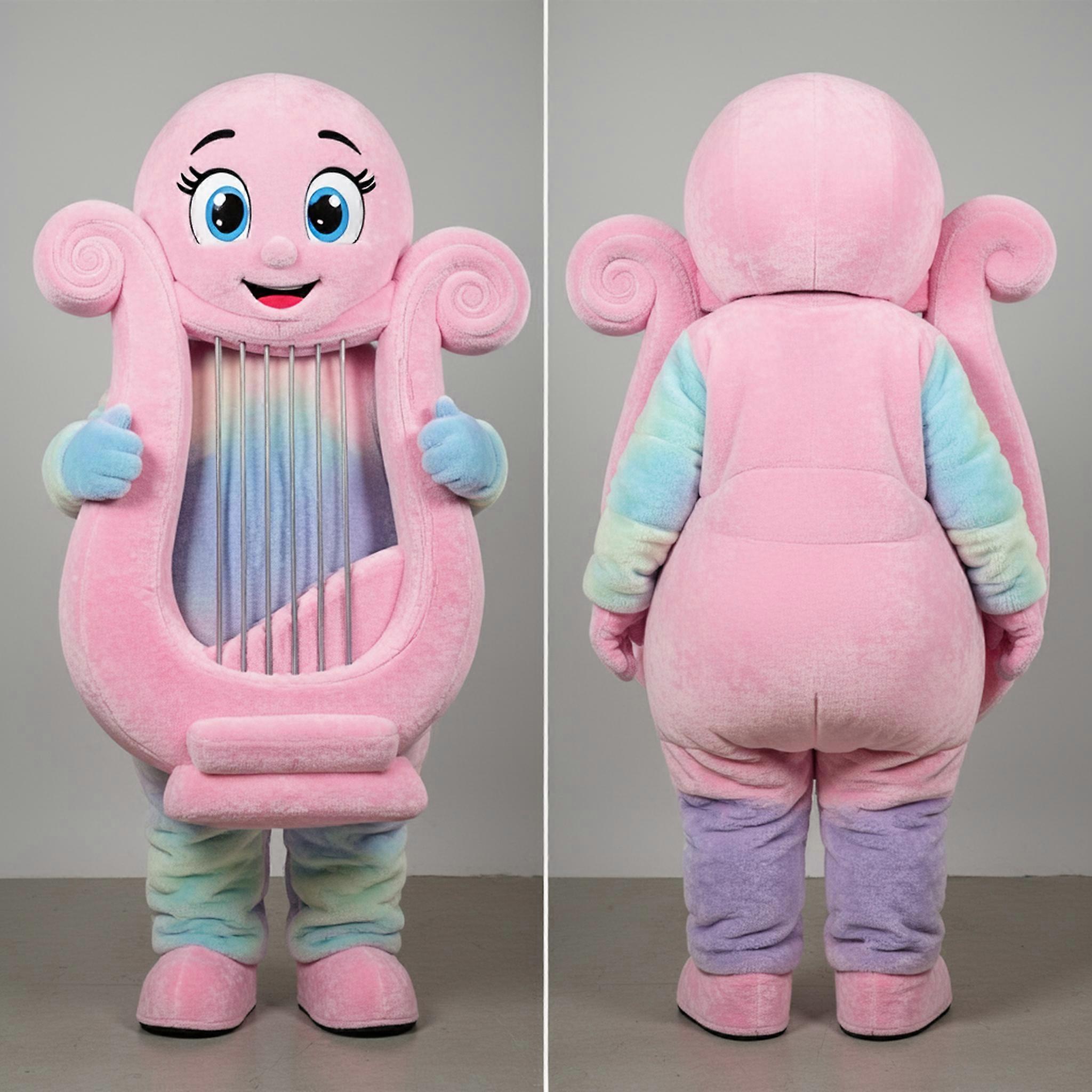 MASTICOT Velvety Pink Celtic Harp Mascot