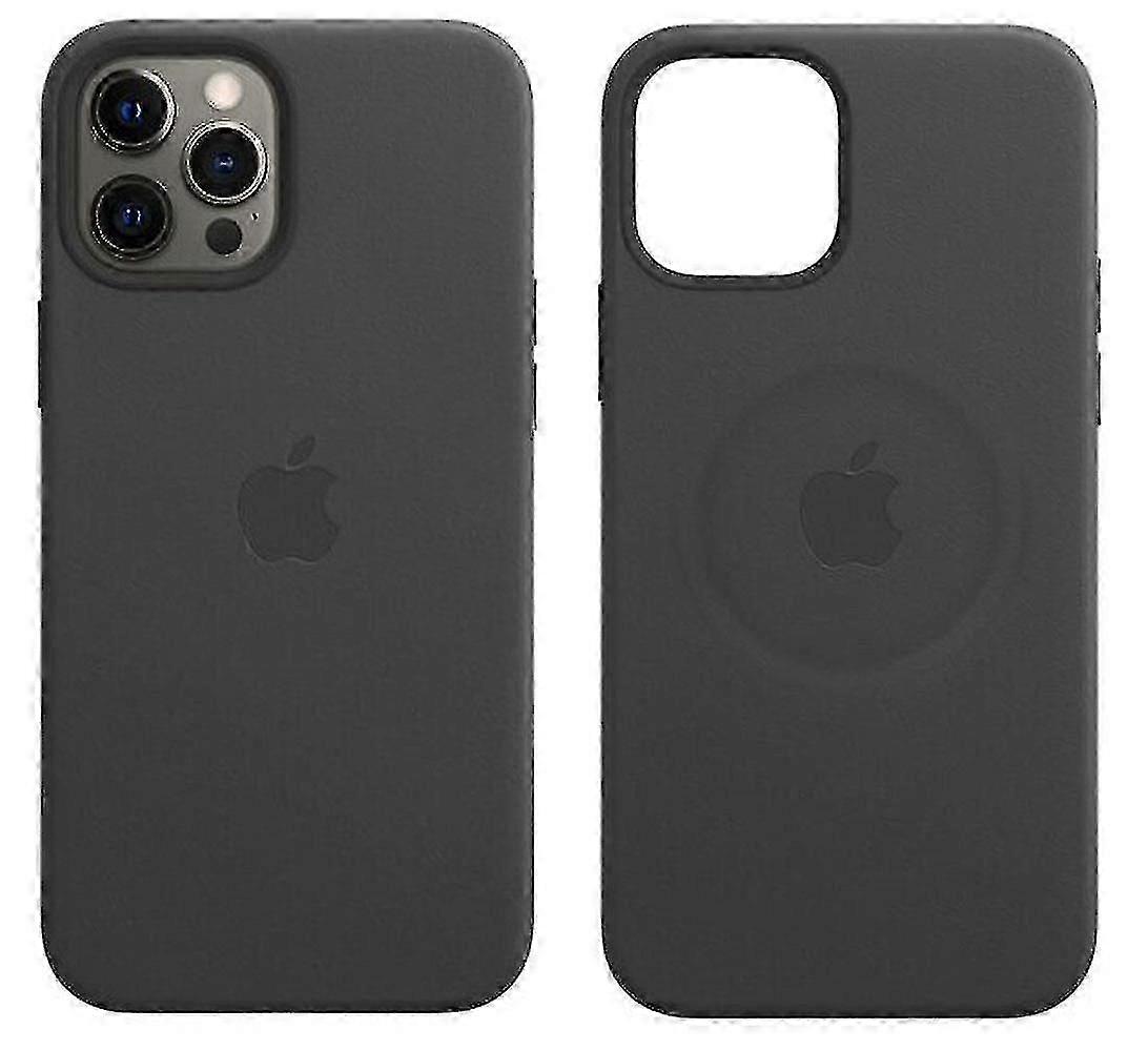Leather Case for Apple iPhone 12 Pro Max - Midnight Black with Magsafe Function