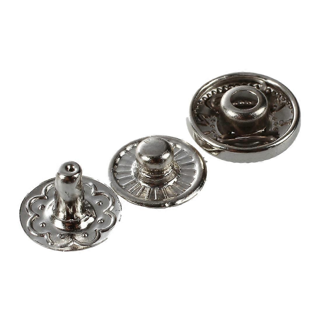 50 x Metal Pushbuttons Rivets Buttons Rivets Silver