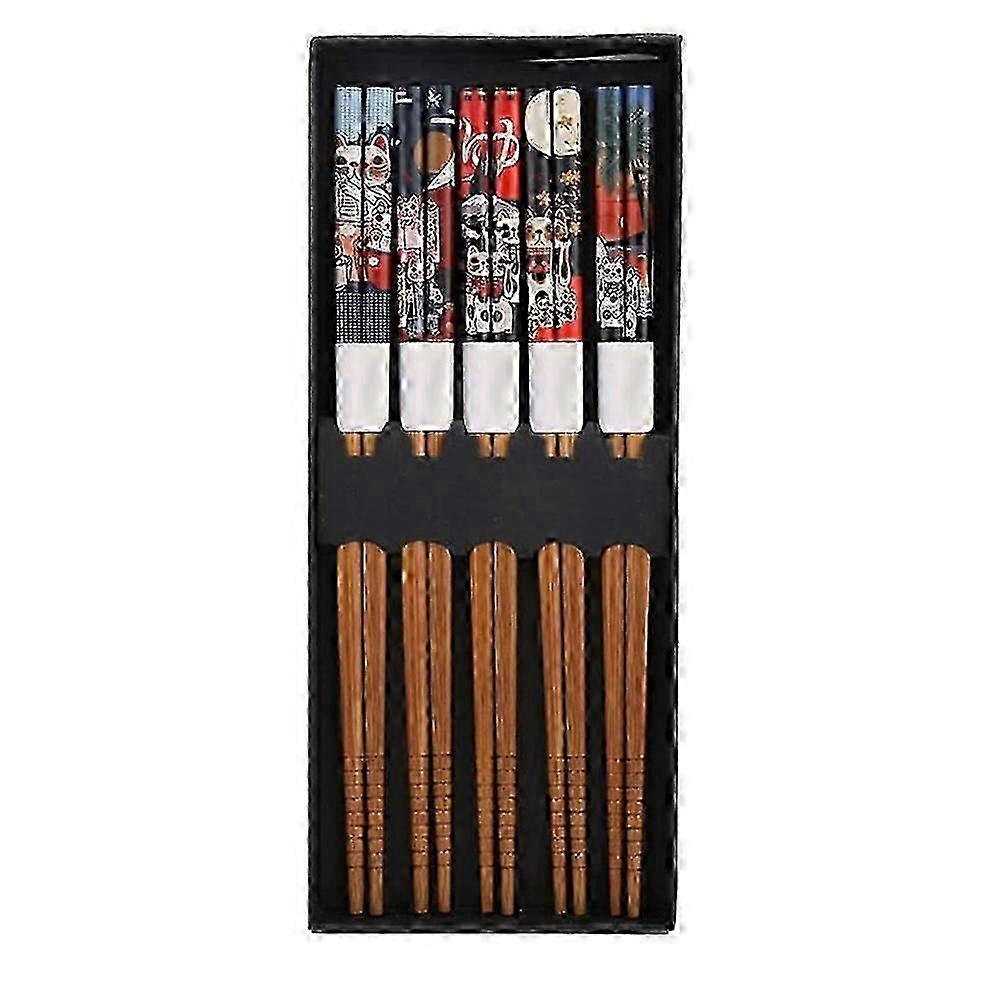 Eco Bamboo Chopsticks 5 Pair Set