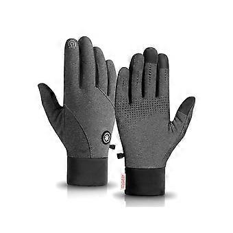 Men's Winter Cycling Gloves Touchscreen, Windproof Thermal Full‑Finger Bike Gloves with Warm Lining and Anti‑Slip Palm
