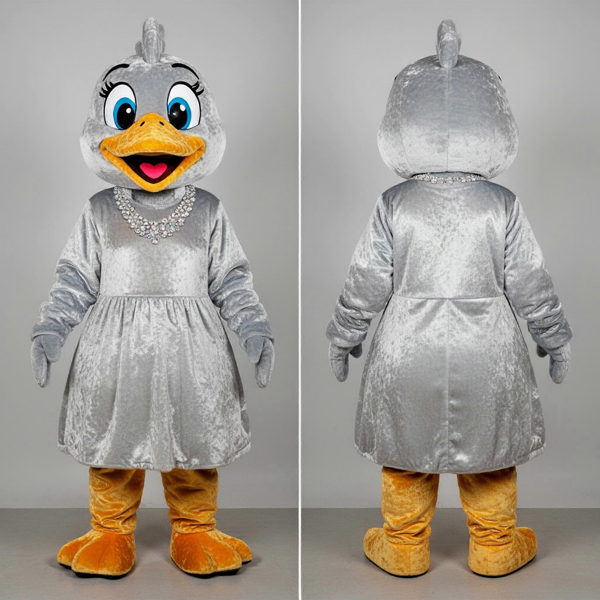 MASTICOT Silver Gold Plush Geese Mascot