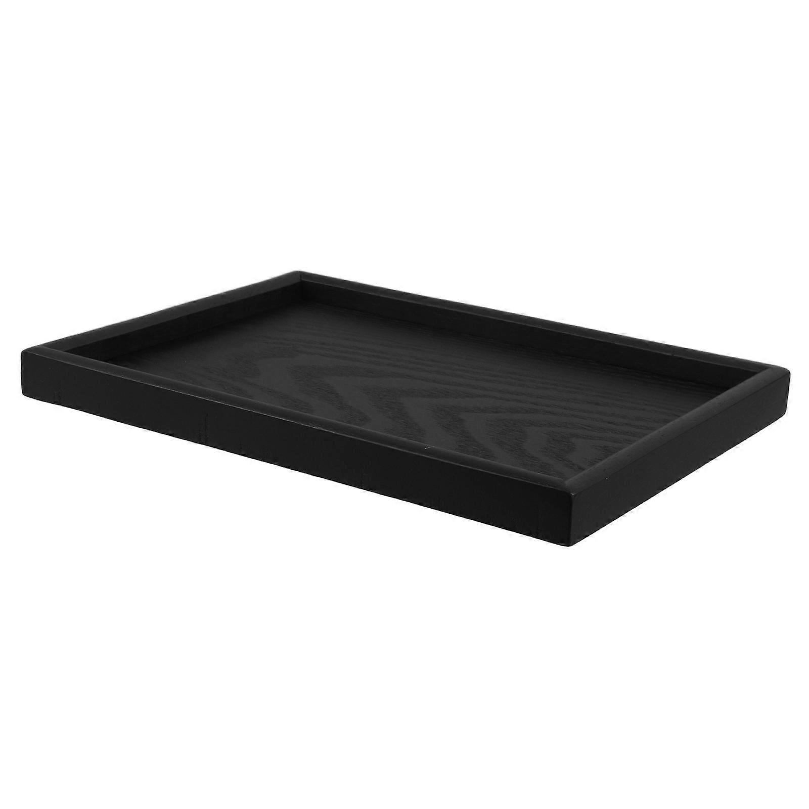 Rectangular Black Wood Serving Tray