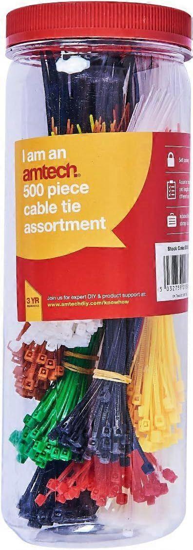 0680 500-piece cable tie set in various sizes