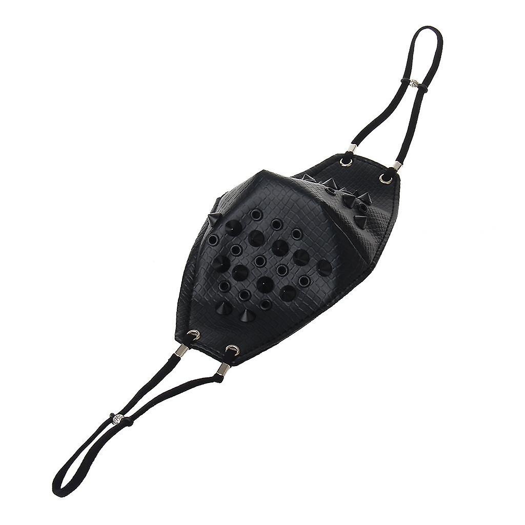 Black face mask with black rivets 