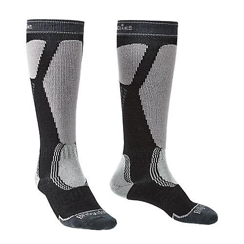 BLACK /LIGHT GREY LARGE Bridgedale Ski Easy On Sock Merino Wool Elastane Sock