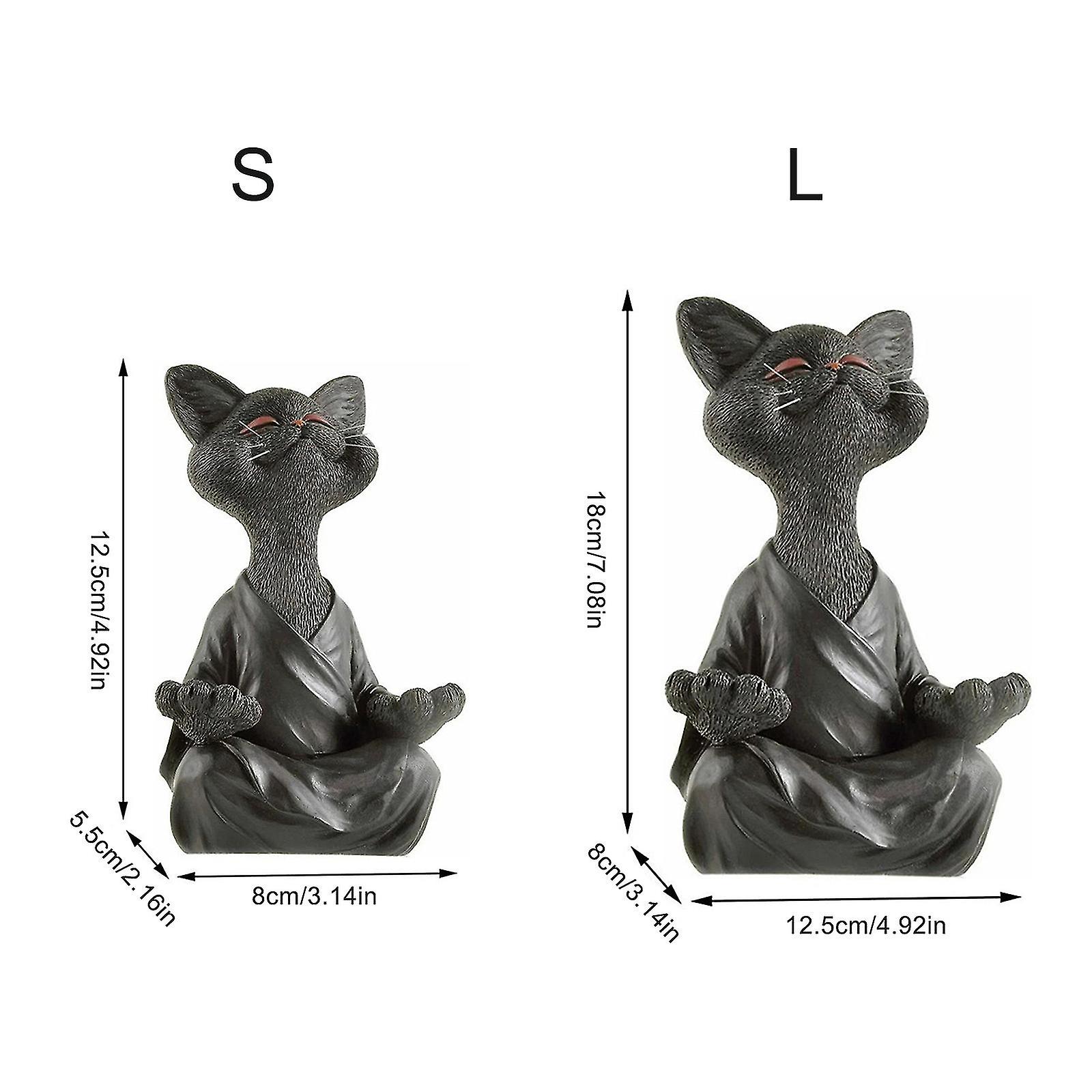 Miman Meditating Cat Statue Decoration,whimsical Happy Cat Buddha,cat
