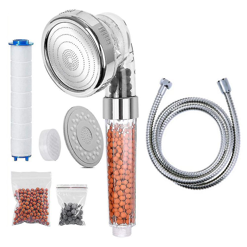 Three-speed Negative Ion Shower Nozzle Pressurized And Water-saving Multi-function Handheld Filter Hydr Apy Shower Nozzle