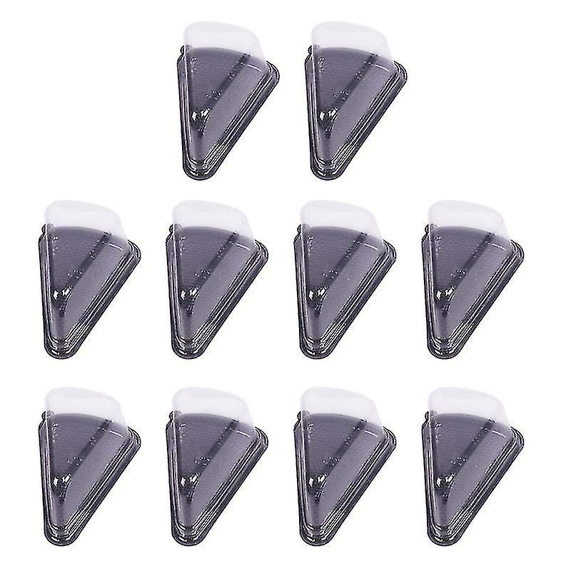 10pcs Triangle Cake Box Plastic Sandwich Packaging Cake Boxes Plastic Cake Packing Box Gift Bakery Cake Packaging (black)