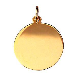 18ct Gold 19mm round plain Disc