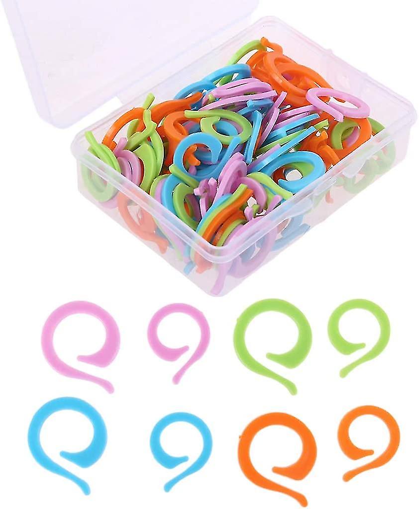 100pcs Plastic Knit Crochet Lock Stitch Marker Counting Ring Needle Clips