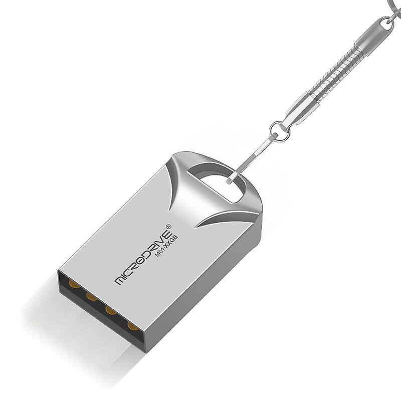 Micro Drive Usb 2.0 Mini Usb Metal U Disk 16gb 32g 64gb 128gb Flash Drive Waterproof Usb Stick Pendrive High Speed Flash Disk With Metal Key Chain