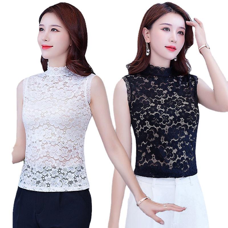 Women's Fake Collar Detachable Half Undershirt Sleeveless Large Size Slim-fit All-matching Short T-shirt For