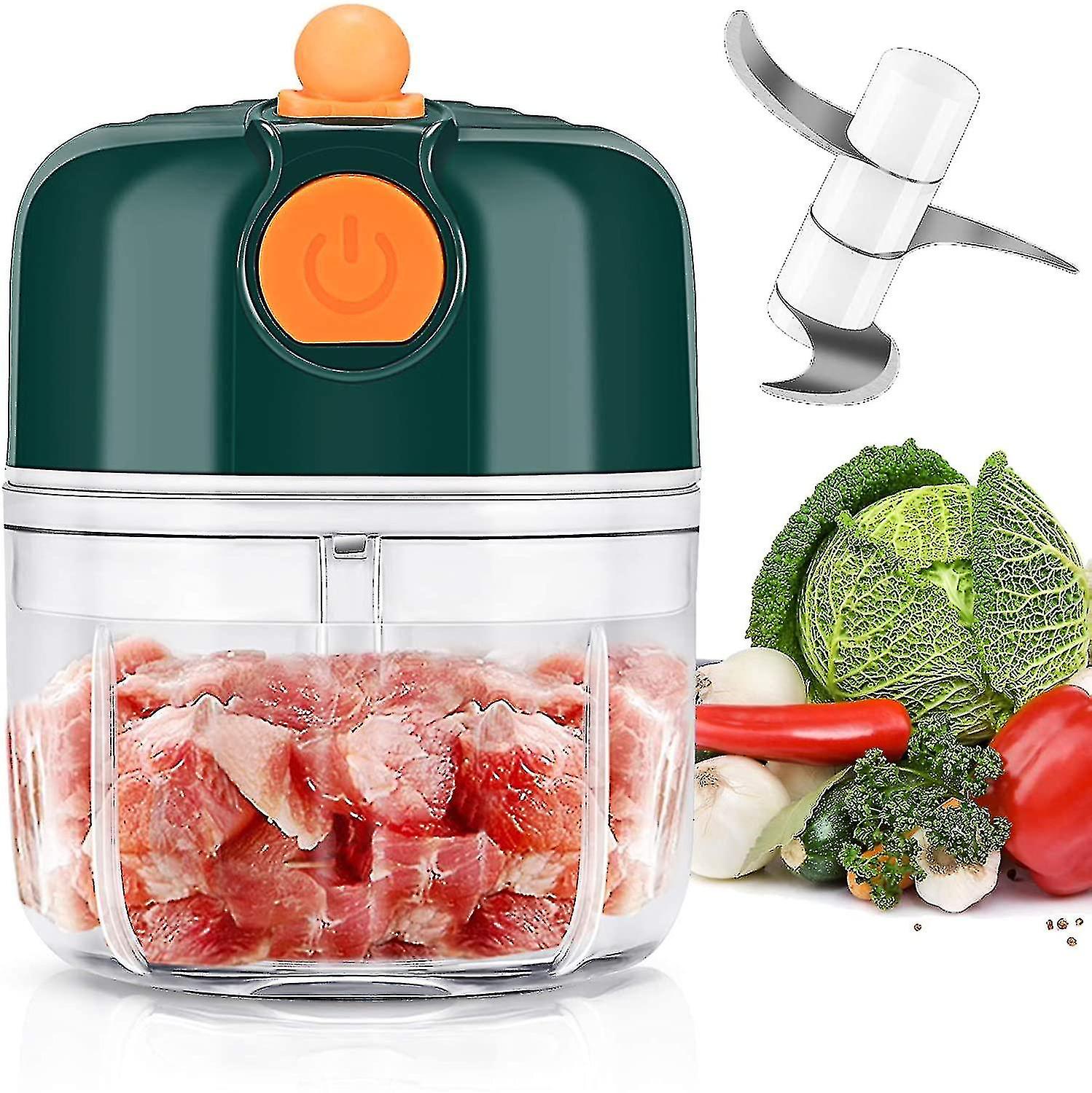 Electric Mini Chopperrechargeable Garlic Grinder Machine,green250ml